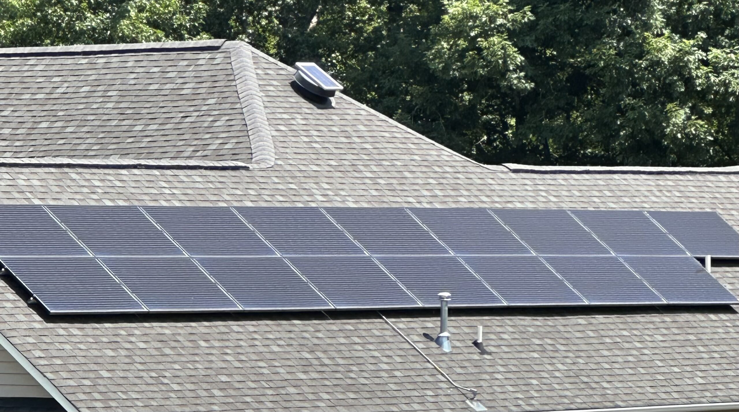 Solar panels after being washed with deionized water